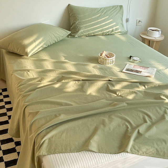 Washed cotton sheets single piece 100 pure cotton students single bed dormitory single bed three-piece set 1.5 meters men