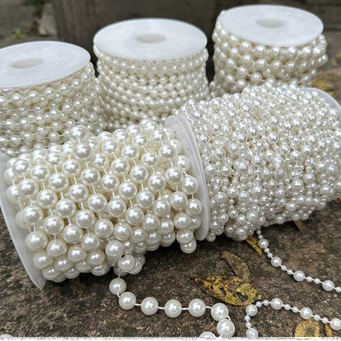 Creative Wedding Decoration Props, Bridal Door Curtain Bead Accessories, 8mm High-Quality Pearl Chain 10m