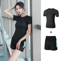 Badminton wear running sports suit womens summer tennis skirt quick-drying sexy mesh gym yoga wear short sleeves