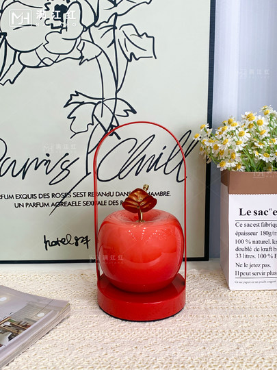 Nachttischlampe, Hochzeitsgeschenk für Jungvermählten zum Heiraten, Apfellampe, immer brennende Lampe, ein Paar Mitgift, wiederaufladbare Lampe, Schlafzimmer, rotes Nachtlicht