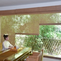 Bamboo curtain roller blind curtain bamboo curtain sunshade and sun protection study balcony Zen retro blackout pull rope lift can be customized