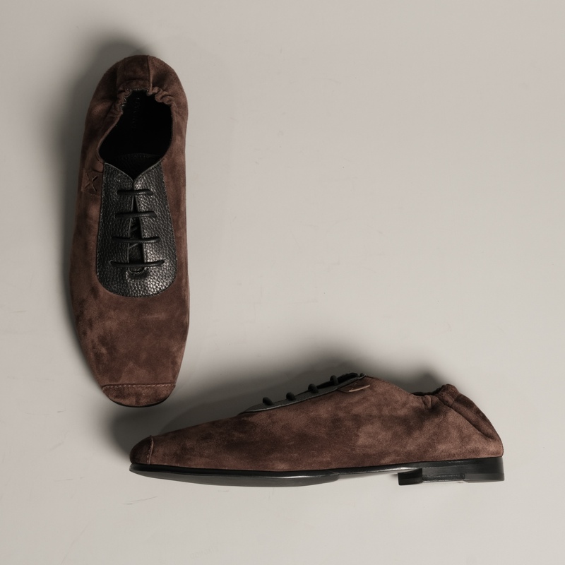 【Eix Gnod】Fetal Cowhide Oxford Shoes Thin Sole Three-Strap Lace-Up Casual Shoes Slip-On Men's Genuine Leather Shoes