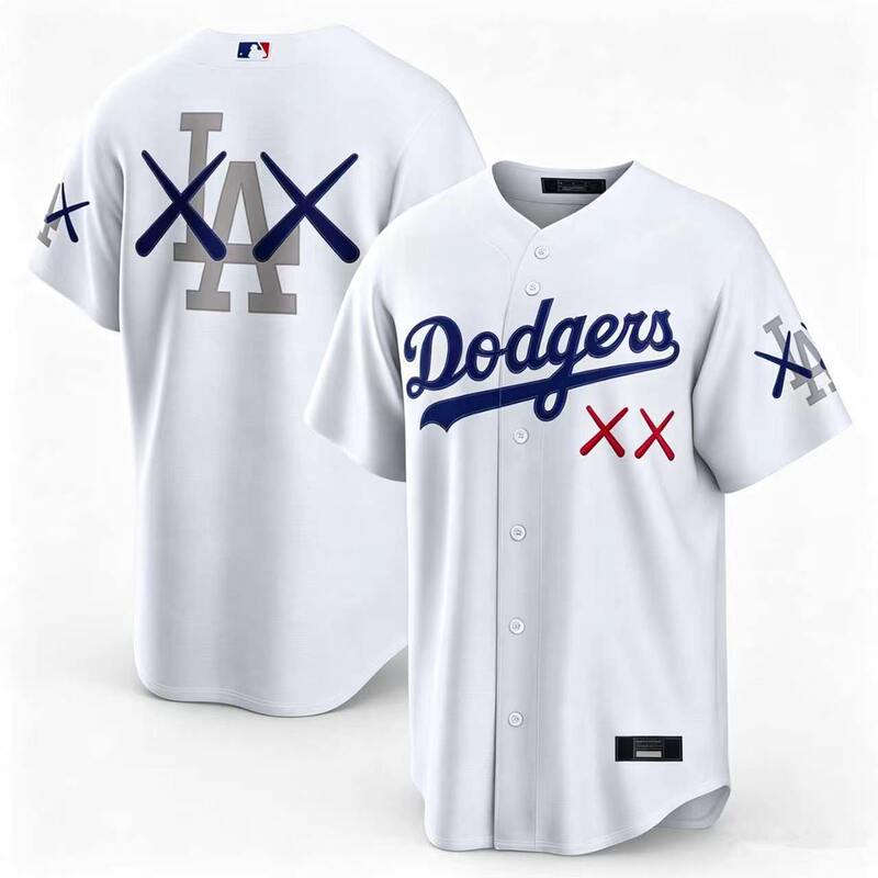 2026 New Embroidered Los Angeles Dodgers Dodgers Men's Cardigan Jersey Blank Oversized Baseball Uniform