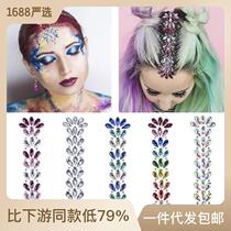 (Large quantity discount) Forehead Diamond Sticker European and American Hair Ins Trendy Music Festival Makeup Hairdressing Diamond Sticker Eyebrow Sticker