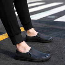 Spring and Autumn fashionable shallow-mouthed rain boots for men waterproof and non-slip rain boots mens four-season wear-resistant car wash kitchen work flat rubber shoes
