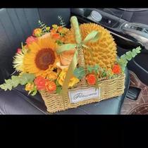 Durian flower basket gift portable fruit flower basket woven rattan picnic flower basket straw woven postpartum egg flower basket flower arrangement