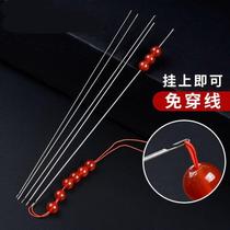 Beading needle crochet needle beading extended bead thread needle inverted hook free threading crochet crystal thread