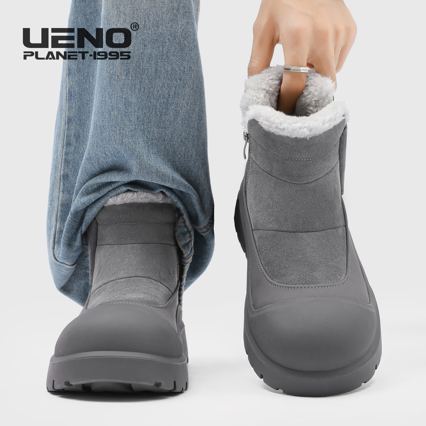 Зимние ботинки; мужская обувь; коллекция 2025 года; новинка зимы; стильные бархатные теплые полусапожки на толстой подошве; женская нескользящая хлопковая обувь