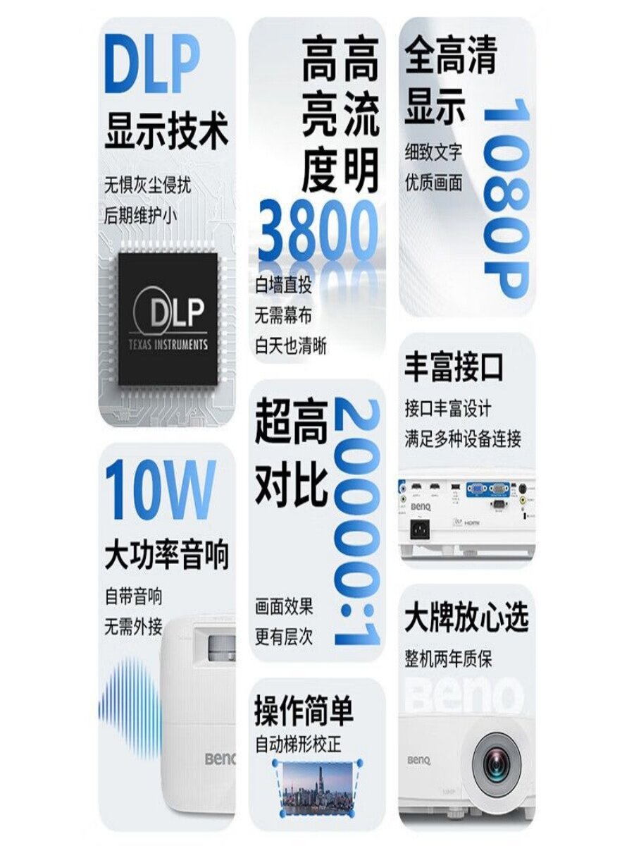 Benq Mh550/Mh560/Mw550/Mx560/Ms550 High-Definition High-Brightness Office Projector Business Office Home High-Definition Projector