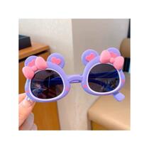 Childrens cartoon sunglasses 2024 new style boys and girls anti-UV silicone sunglasses eye-friendly cute and high-end