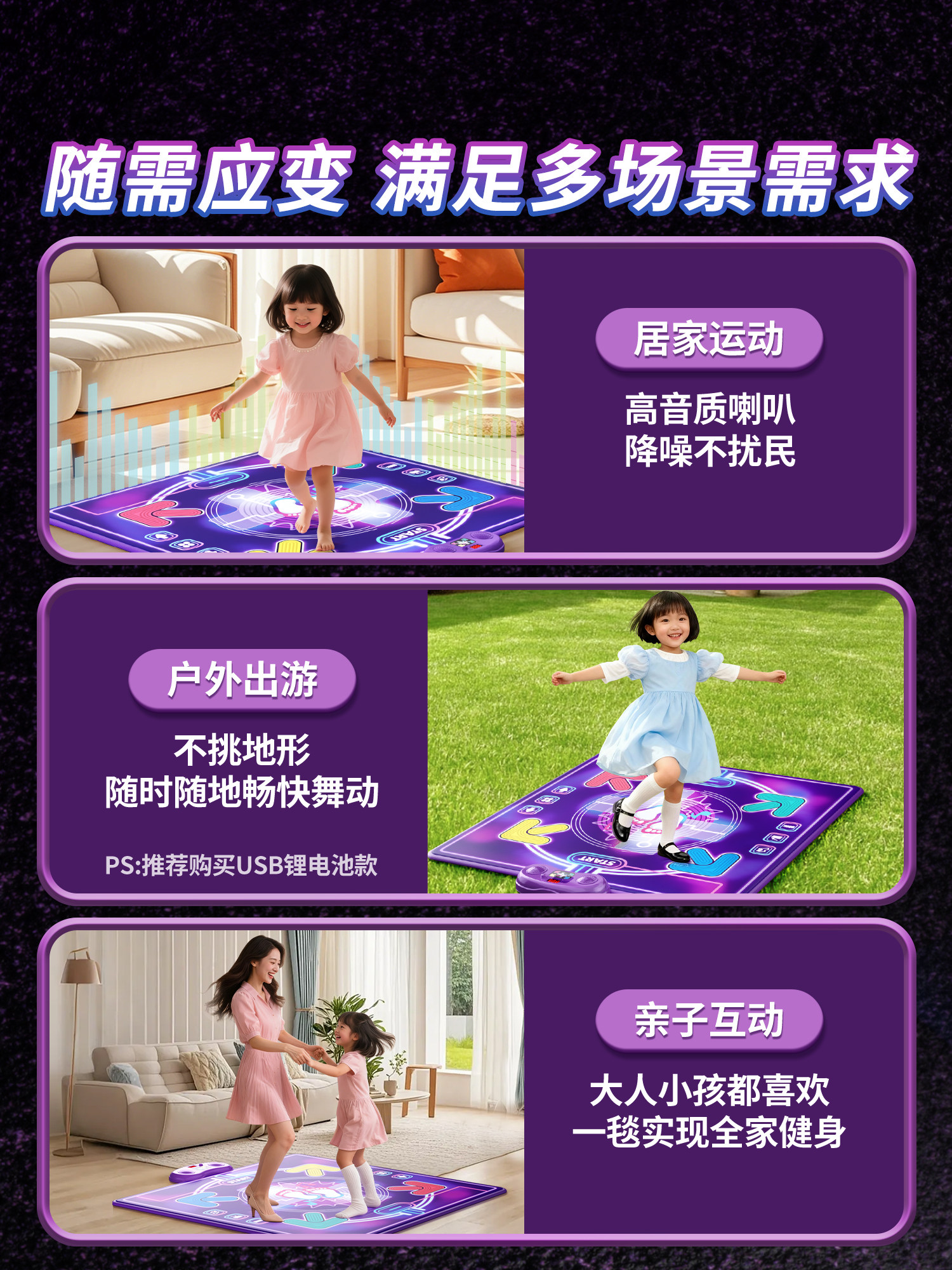 2025 New Children's Music Dance Mat Toy Educational Toy for Girls Aged 3 to 6 Years Old, Birthday Gift for Girls, Christmas