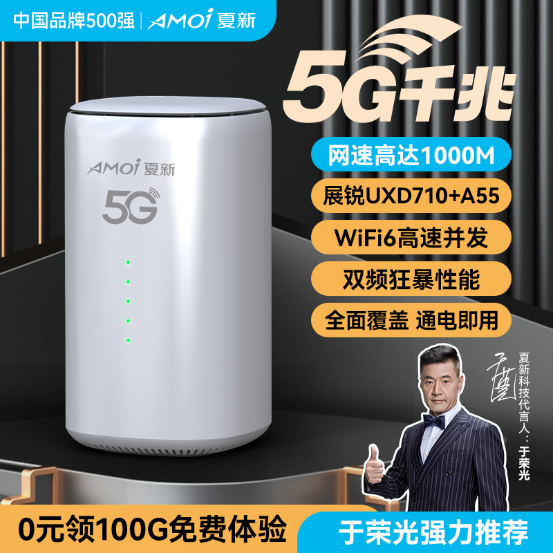 【SIMカード対応】Xiaxin True 5Gワイヤレスルーター ポータブルWiFiモバイルファイバーブロードバンドギガビットデュアルバンド内蔵データSIMカード、フルネットワーク互換性、オフィス、家庭、車、屋外ネットワーク
