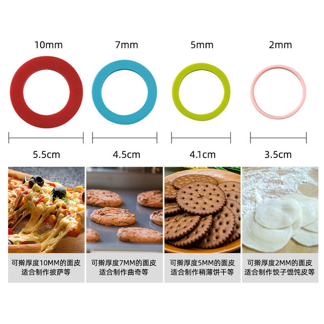 Factory-Made Adjustable Rolling Pin, Silicone Rolling Pin, Beech Wood Handle Dough Roller, Adjustable Roller, Flour Roller