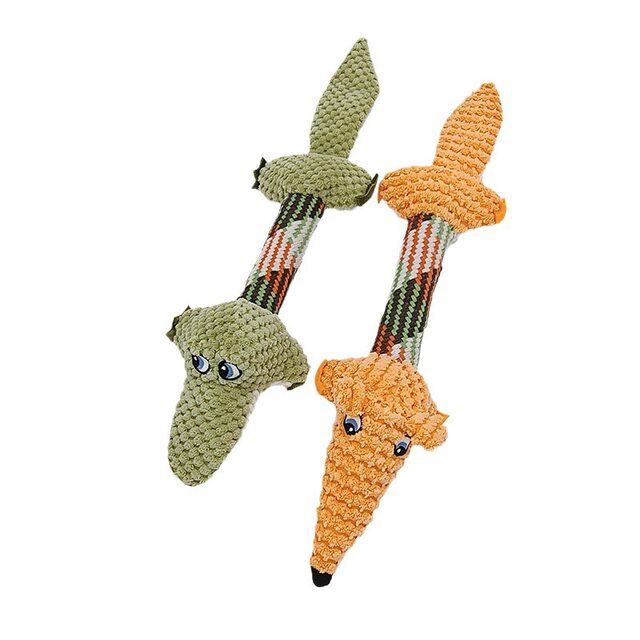 Pet Sound-Making Toy, Dog Chew Knot Toy, New Product for Teeth Grinding and Cleaning, Crocodile Fox Plush Toy
