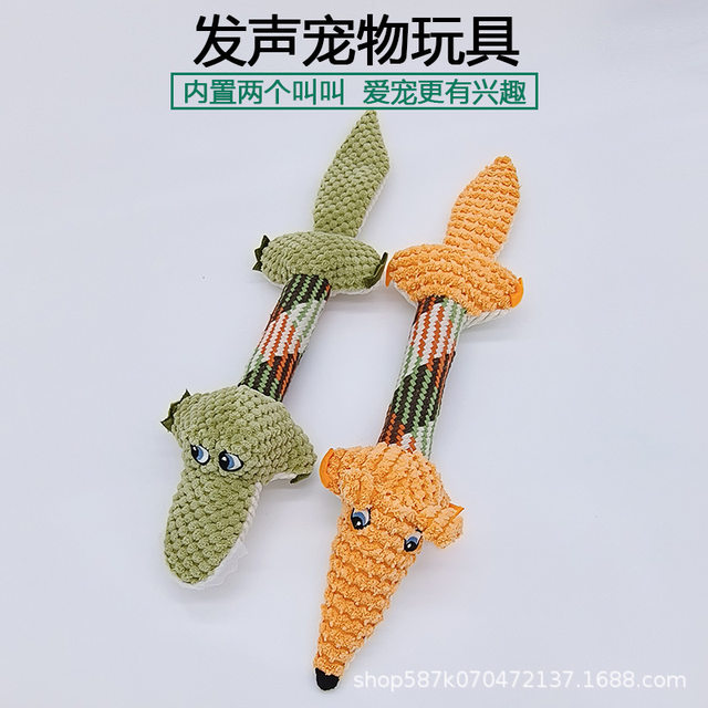 Pet Sound-Making Toy, Dog Chew Knot Toy, New Product for Teeth Grinding and Cleaning, Crocodile Fox Plush Toy
