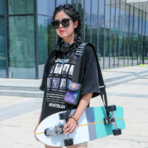 Upgraded land surfboard long M board shoulder crossbody skateboard strap double rocker electric skateboard land punch board