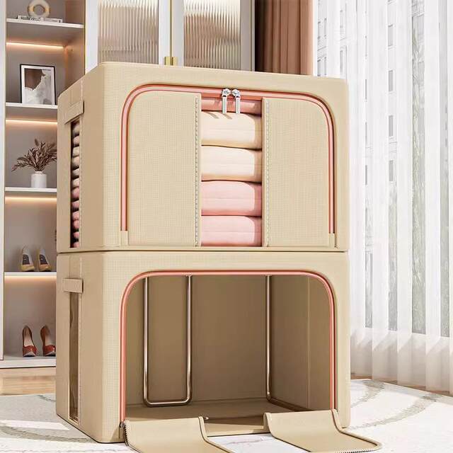 T Storage wardrobe box Household clothes Oxford fabric cotton linen quilt sorting artifact Foldable basket storage