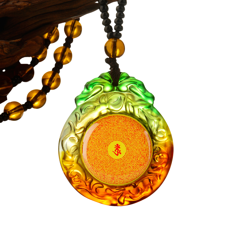 Glazed Corner Mantra Pendant for men and women necklaces Six words True words pendant amulets for transshipment of ornaments