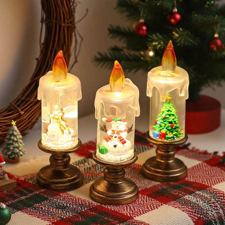 LED Snow Globe Candle Lamp: Flameless Glitter Swirl - Product image 7