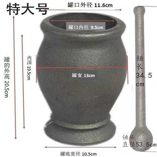 Large Cast Iron Mortar and Pestle for Crushing and Grinding, Including Grinding Peppers