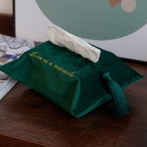 Nordic ins style velvet tassel tissue set car tissue box bedroom living room paper box storage box napkin set