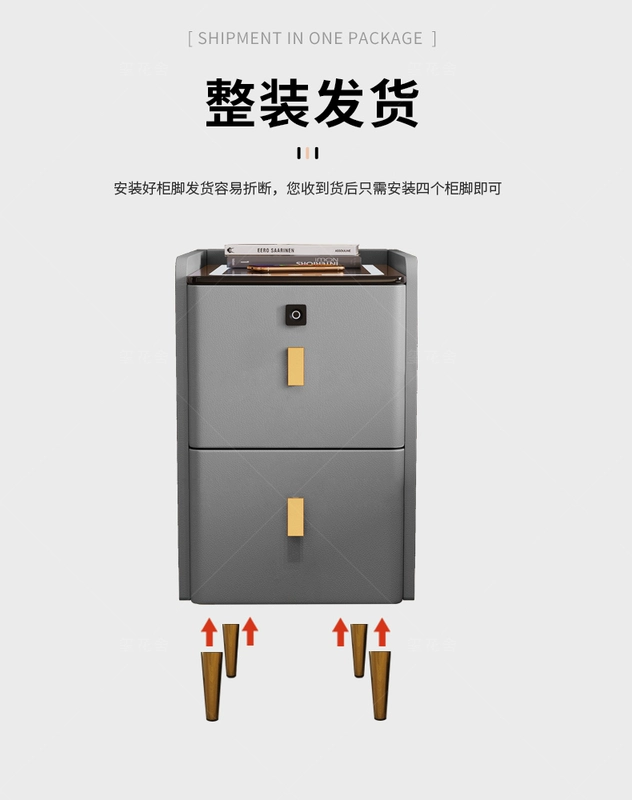 Bàn đầu giường cực hẹp, phòng ngủ gia đình nhẹ nhàng và sang trọng, nhỏ gọn hiện đại đơn giản bằng gỗ nguyên khối cạnh hẹp tủ siêu hẹp tab giường giương tủ