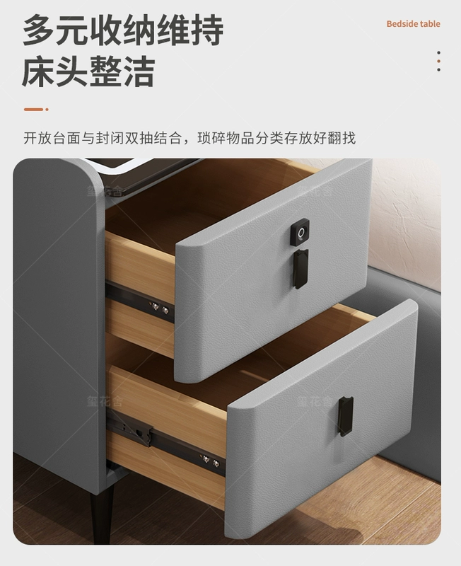 Bàn cạnh giường ngủ nhỏ siêu hẹp tất cả bằng gỗ nguyên khối giá để đồ phòng ngủ hiện đại đơn giản Bàn đầu giường thông minh hẹp đựng đồ kích thước tủ đầu giường kệ tủ gỗ đầu giường