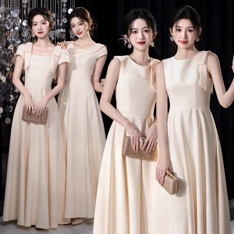 Champagne-Colored Bridesmaid Dresses 2026 New Style High-End Wedding Dresses for the Bridesmaid Group, Suitable for Petite Women for Everyday Wear Champagne-Colored Bridesmaid Dresses 2026 New Style High-End Wedding Dresses for the Bridesmaid Group, Suitable for Petite Women for Everyday Wear