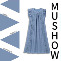 Mushow Die Lian Hua French flying sleeve lace flower dress