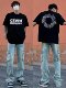 American high street back printed short-sleeved T-shirt boys summer loose design hiphop heavy cotton top