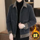 2025 autumn and winter short woolen thickened casual jacket for young men, versatile lapel and cotton men's jacket