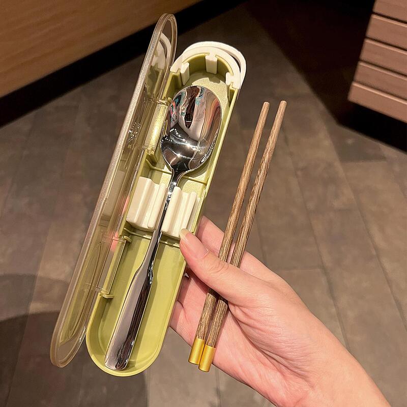 Remember to Bring It When Eating Out! Portable Chopsticks and Spoon Set, Wooden Chopsticks, 304 Stainless Steel, Travel Cutlery with Storage Box Remember to Bring It When Eating Out! Portable Chopsticks and Spoon Set, Wooden Chopsticks, 304 Stainless Steel, Travel Cutlery with Storage Box