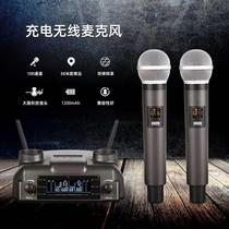 New frequency-matching U-segment wireless microphone one-to-two home karaoke charging all-in-one machine stage performance microphone customization