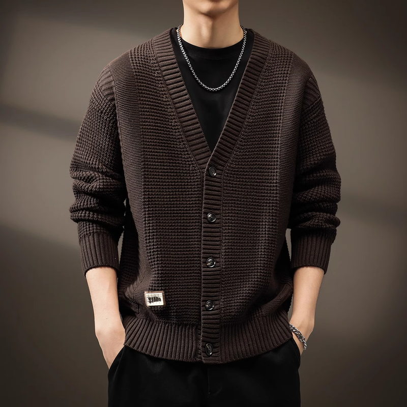 Italian High-End Japanese Retro Cardigan Sweater for Men, Spring and Autumn 2026 New Loose Casual Knitwear Jacket for Men Italian High-End Japanese Retro Cardigan Sweater for Men, Spring and Autumn 2026 New Loose Casual Knitwear Jacket for Men