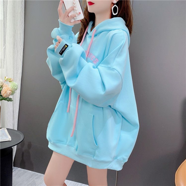 Plus Size 1.0-150kg Mid-Length Hooded Sweatshirt for Women, Autumn and Winter 2026 New Style, Loose Design Top for Chubby Girls
