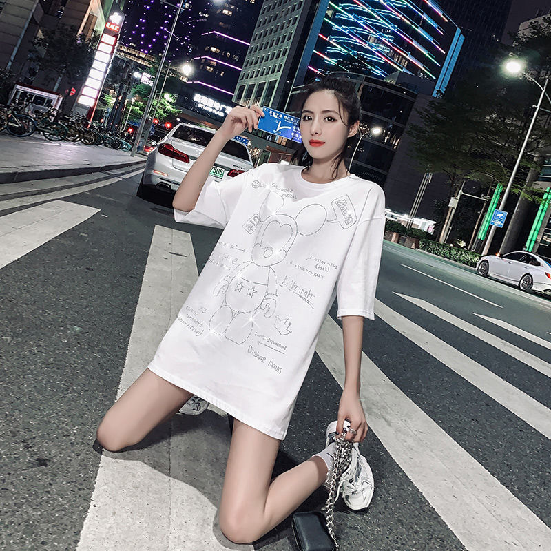 Extra Large Size 1.0-150kg Cartoon Mickey T-Shirt Short-Sleeved for Women 2026 New Style Super Plus Size Mid-Length Trendy Top Extra Large Size 1.0-150kg Cartoon Mickey T-Shirt Short-Sleeved for Women 2026 New Style Super Plus Size Mid-Length Trendy Top
