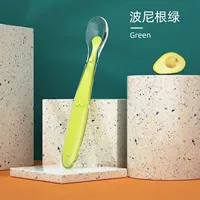 [Попониган зеленый] Силикон+мягкая головка дополнительных пищевых ложек