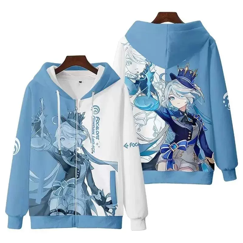 Худи Furina Focalors HOODIE GENSHIN IMPACT МУЖЧИНЫ Харадзюку длинный