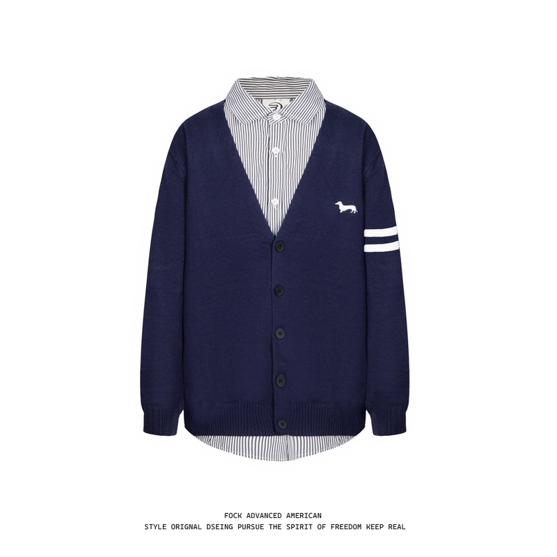 Fock Original Old Money Style Fake Two-Piece Knitted Cardigan Polo Shirt for Men and Women, Loose Casual Versatile Long-Sleeve Top Fock Original Old Money Style Fake Two-Piece Knitted Cardigan Polo Shirt for Men and Women, Loose Casual Versatile Long-Sleeve Top
