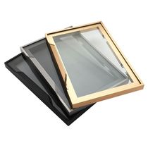 Glass cabinet door minimalist light luxury narrow side cabinet showcase wardrobe door customized with handle aluminum alloy frame door installation