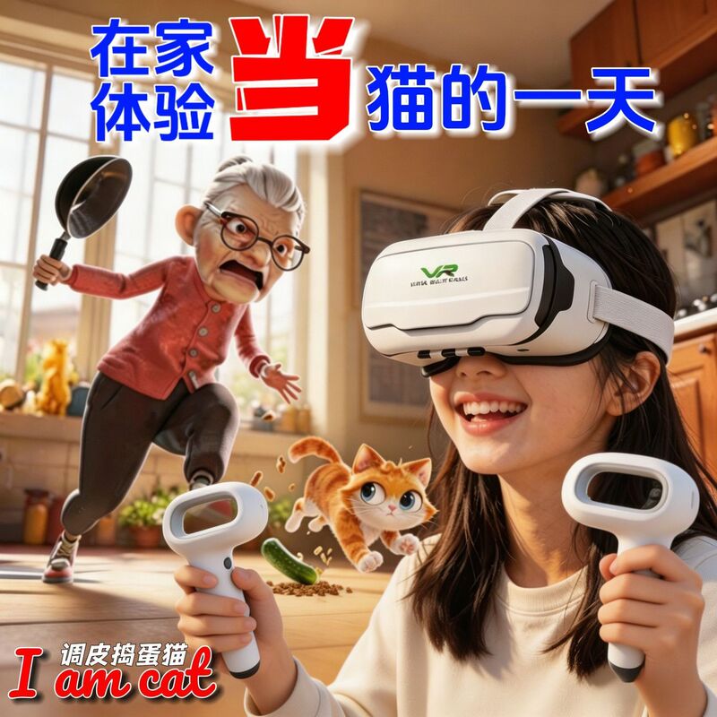 2028 New Vr Glasses and Mobile Phone All-In-One Stereo 3D Glasses for Playing the Game I Am a Cat Simulator, Trending Viral Toy