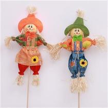 Halloween cute pumpkin witch scarecrow decorations kindergarten shopping mall window decorations Halloween costume props