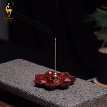 Purple Sandalwood Engraved Lotus Pattern Thread Fragrant Inserts Wood Handicraft Incense Stove Buddha sends parents a festive gift