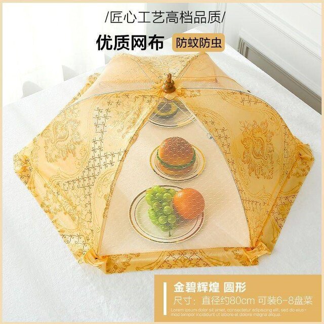 Vegetable Cover Household Foldableable Food Dining Table Cover New Washable Fly-Proof and Dust-Proof Meal Cover Retractable Cover Vegetable Umbrella