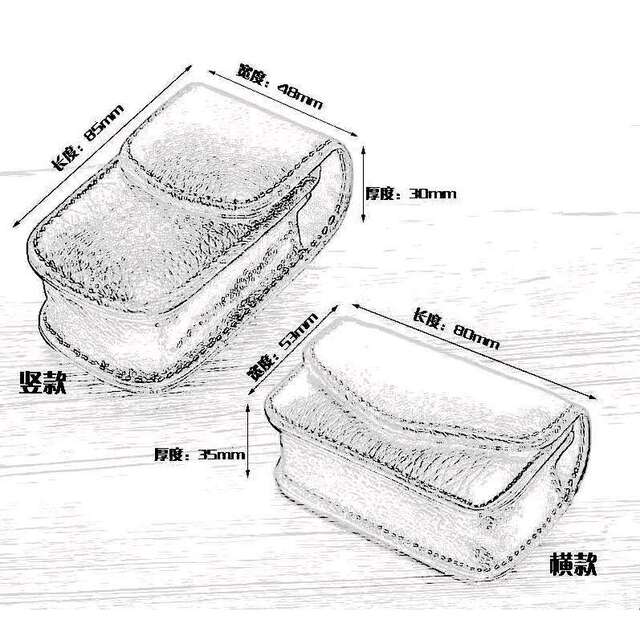 First-Layer Cowhide Leather Folding Reading Glasses Case, Pressure-Resistant, Can Be Worn on a Belt, Can Be Hung on a Waist Bag, Men's Leather Case, Portable