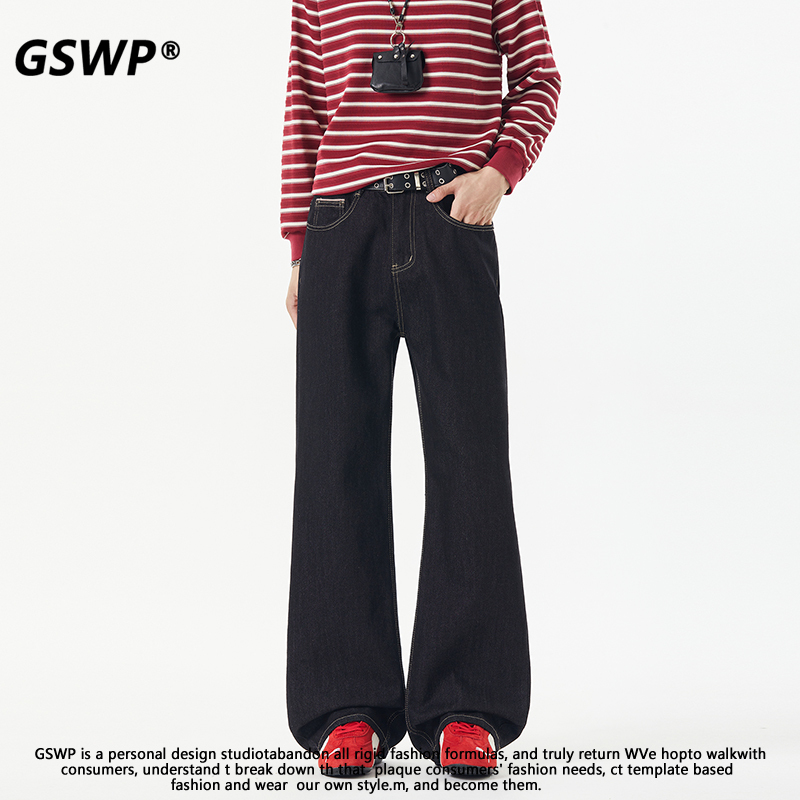 Gswp Retro Denim Jeans Men's Loose Straight Wide-Leg Pants Summer Cleanfit Pants Gswp Retro Denim Jeans Men's Loose Straight Wide-Leg Pants Summer Cleanfit Pants