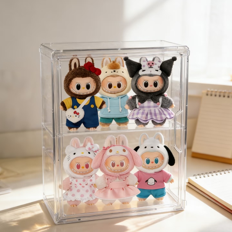 Labubu Sanrio Series Display Box Bubble Mart Labubu Vinyl Figure Storage Box Transparent Dustproof Cabinet Labubu Sanrio Series Display Box Bubble Mart Labubu Vinyl Figure Storage Box Transparent Dustproof Cabinet