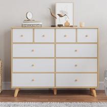 Nordic simple modern chest of drawers solid wood legs storage cabinet storage cabinet multi-functional bedroom chest of drawers assembly