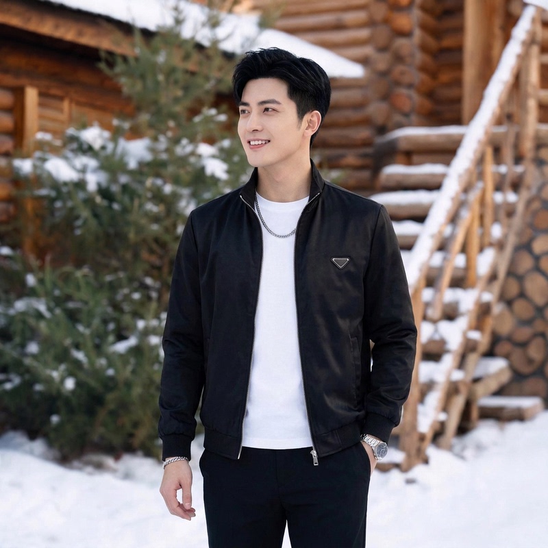 Pujia Triangle Logo Spring and Autumn Men's European and American Fashion Simple Luxury Shenzhen Nanyou Brand Original Casual Jacket Pujia Triangle Logo Spring and Autumn Men's European and American Fashion Simple Luxury Shenzhen Nanyou Brand Original Casual Jacket