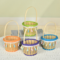 Imitation rattan weaving handmade kindergarten diy flower basket Christmas Eve creative apple bag dancing flower basket